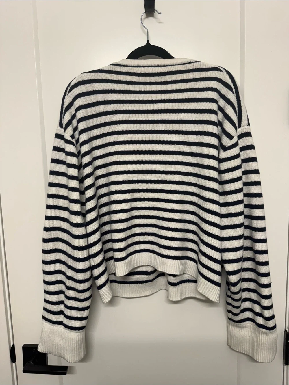 J. Crew Navy & White Striped Button-Front Cardigan